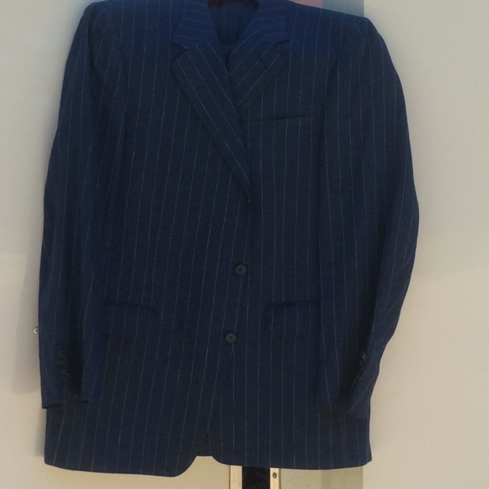 Blue striped suit